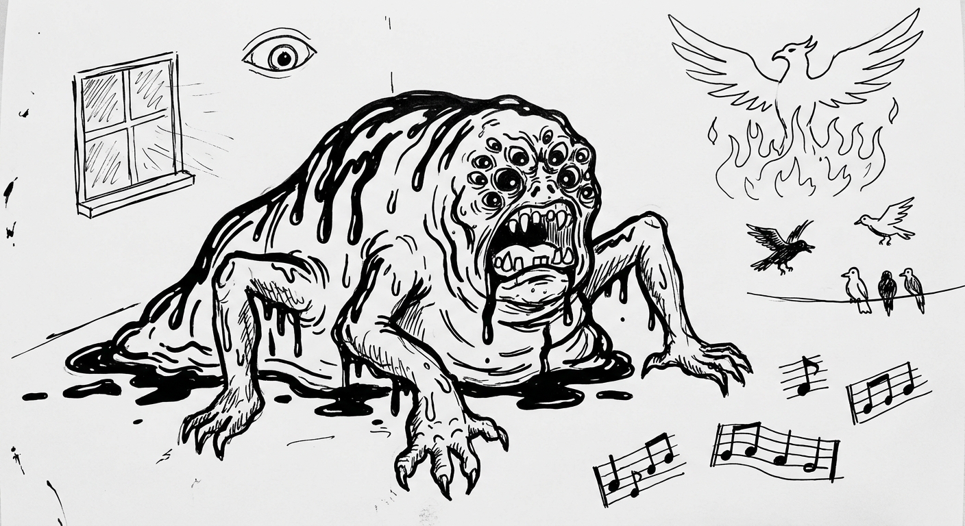 drawing of The Scuttling Oily Heap of Leg