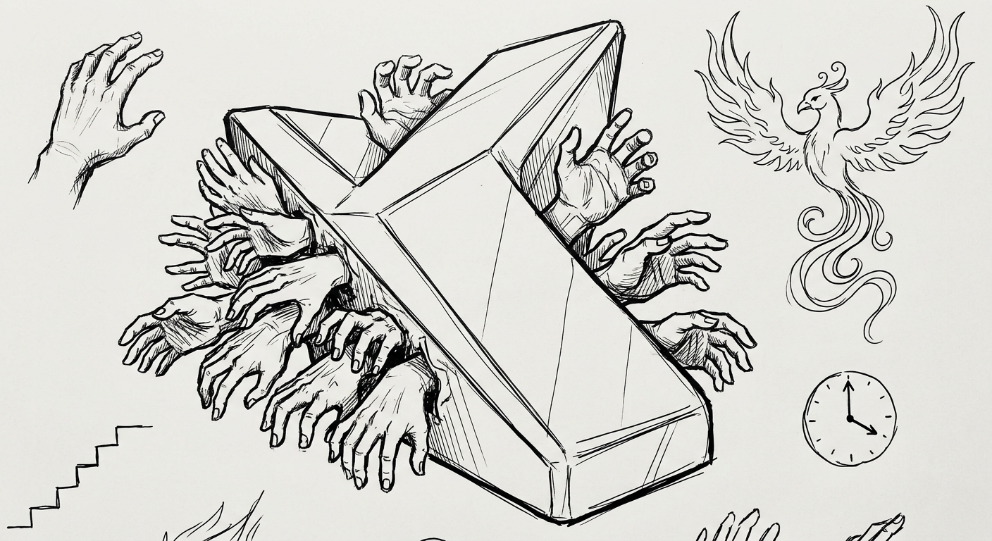 The Swaying Mirrored Wedge of Hands
